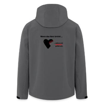 Quand le cœur se brise - Veste softshell homme en polyester recyclé Stanley/Stella - charbon - Dos - AI Model Male 185 light (185cm)