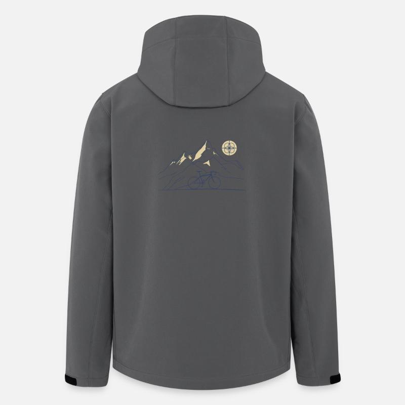 Fahrrad Bergmotiv - Recycelte Männer Softshell-Jacke von Stanley/Stella - Anthrazit