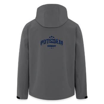 Potsdam Deutschland Emblem - Recycelte Männer Softshell-Jacke von Stanley/Stella - Anthrazit - Hinten - AI Model Male 185 light (185cm)