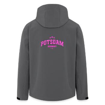 Potsdam City Pride Pink - Recycelte Männer Softshell-Jacke von Stanley/Stella - Anthrazit - Hinten - AI Model Male 185 light (185cm)