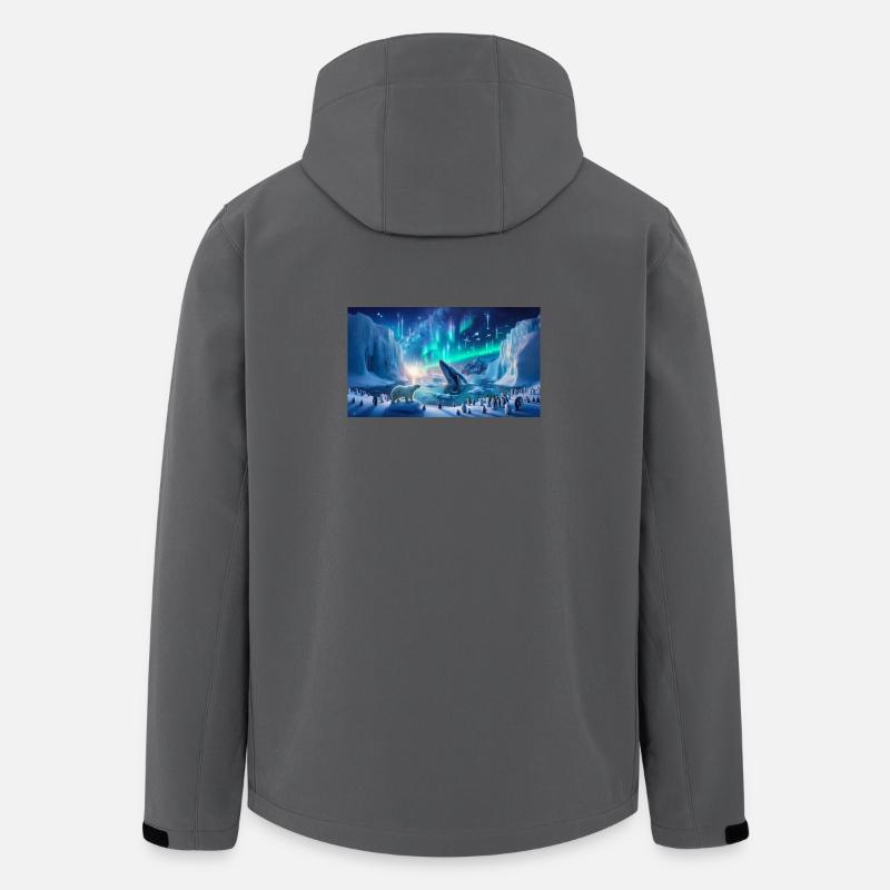 Polarpolarlichter und Wale - Recycelte Männer Softshell-Jacke von Stanley/Stella - Anthrazit