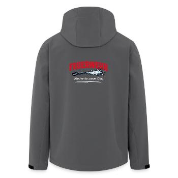 Feuerwehr Spruch Löschen ist Unser Ding - Recycelte Männer Softshell-Jacke von Stanley/Stella - Anthrazit - Hinten - AI Model Male 185 light (185cm)