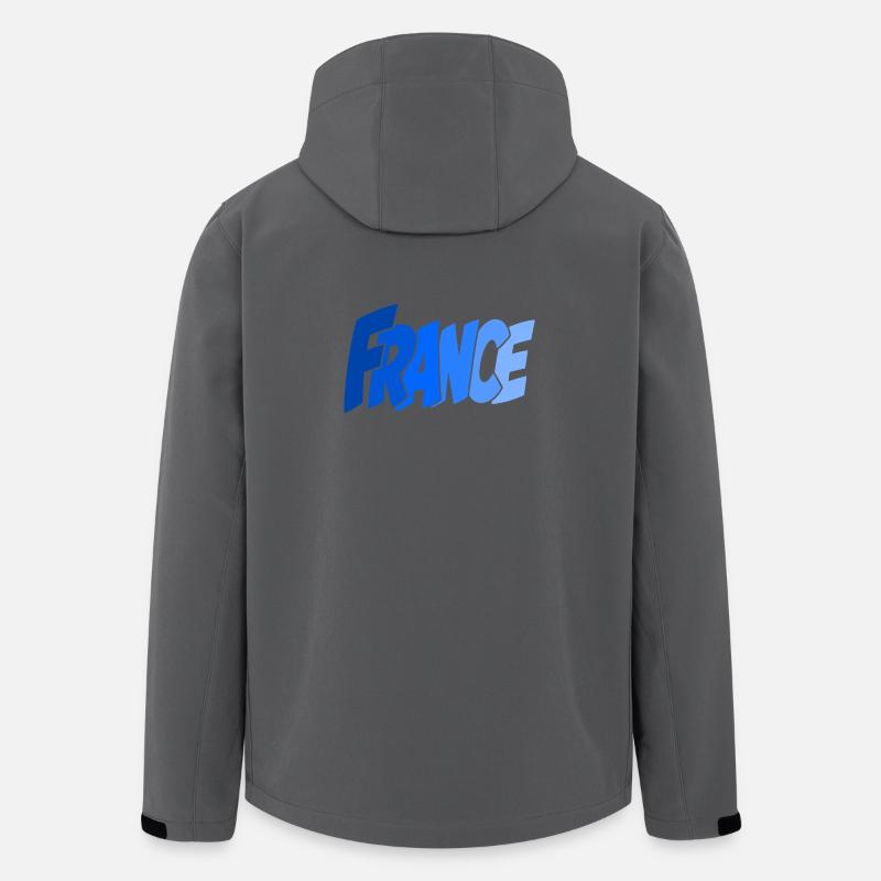 Lettrage rétro français - Veste softshell homme en polyester recyclé Stanley/Stella - charbon