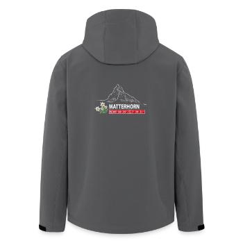 Matterhorn mit Edelweiß und GPS - Recycelte Männer Softshell-Jacke von Stanley/Stella - Anthrazit - Hinten - AI Model Male 185 light (185cm)
