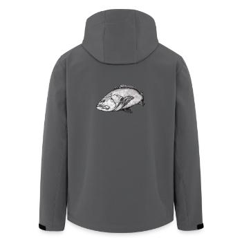 Grouper - Men’s Recycled Softshell Jacket by Stanley/Stella - anthracite - Back - AI Model Male 185 light (185cm)