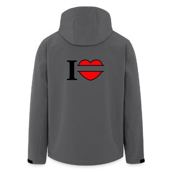 I like logo with bar in between to own text - Men’s Recycled Softshell Jacket by Stanley/Stella - anthracite - Back - AI Model Male 185 light (185cm)