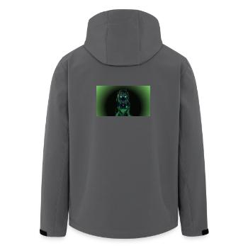 Nachtneon Katzenheld - Recycelte Männer Softshell-Jacke von Stanley/Stella - Anthrazit - Hinten - AI Model Male 185 light (185cm)