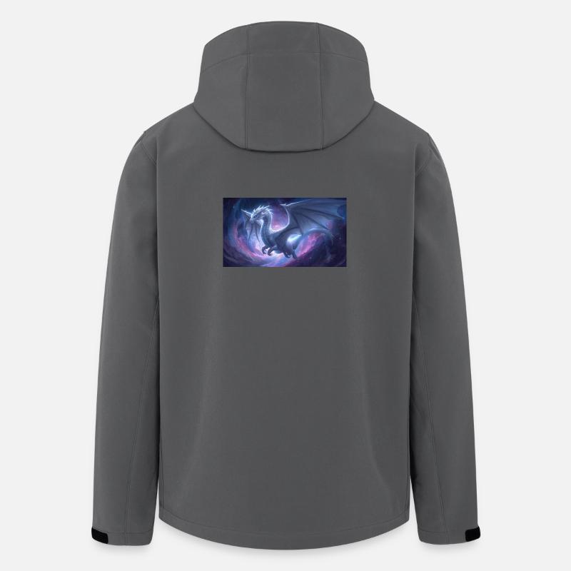 Dragon blanc aux yeux bleus - Veste softshell homme en polyester recyclé Stanley/Stella - charbon