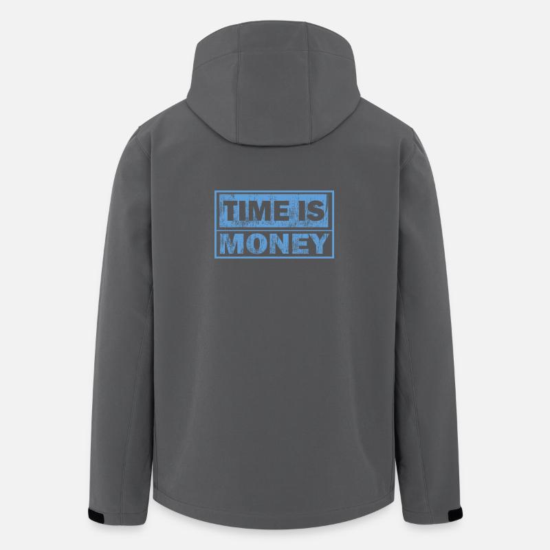 Zeit ist Geld – Blauer Blocktext - Recycelte Männer Softshell-Jacke von Stanley/Stella - Anthrazit
