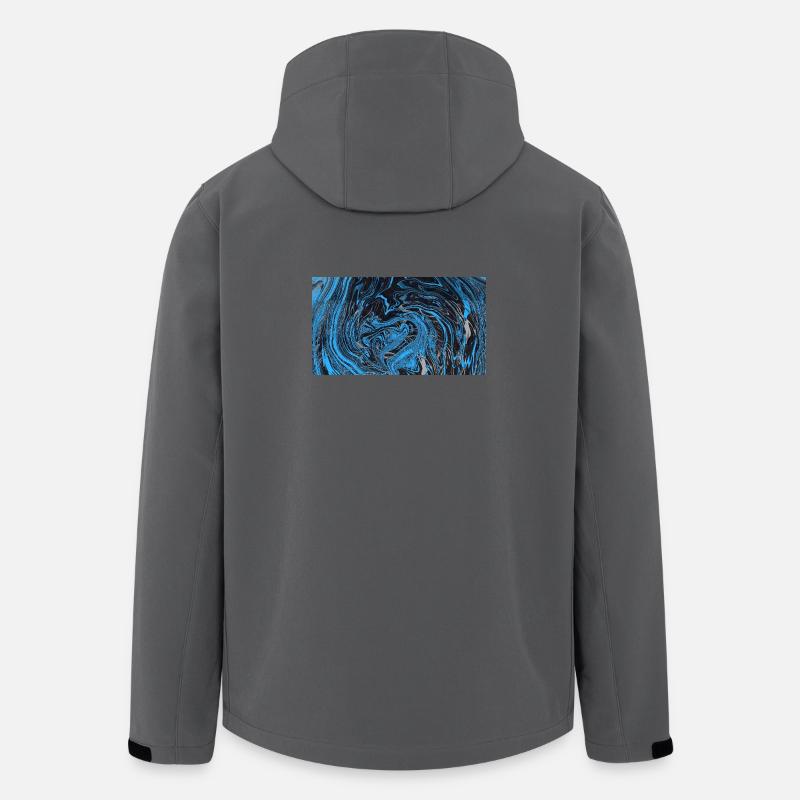 Blue Black Marble River - Men’s Recycled Softshell Jacket by Stanley/Stella - anthracite