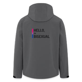Hallo, ich bin bisexuell - Recycelte Männer Softshell-Jacke von Stanley/Stella - Anthrazit - Hinten - AI Model Male 185 light (185cm)