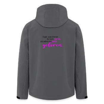 Spruch - Egal, was immer du tust - Recycelte Männer Softshell-Jacke von Stanley/Stella - Anthrazit - Hinten - AI Model Male 185 light (185cm)