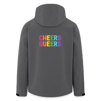 LGBTQ Cheers Queers - Men’s Recycled Softshell Jacket by Stanley/Stella - anthracite - Back - AI Model Male 185 light (185cm)