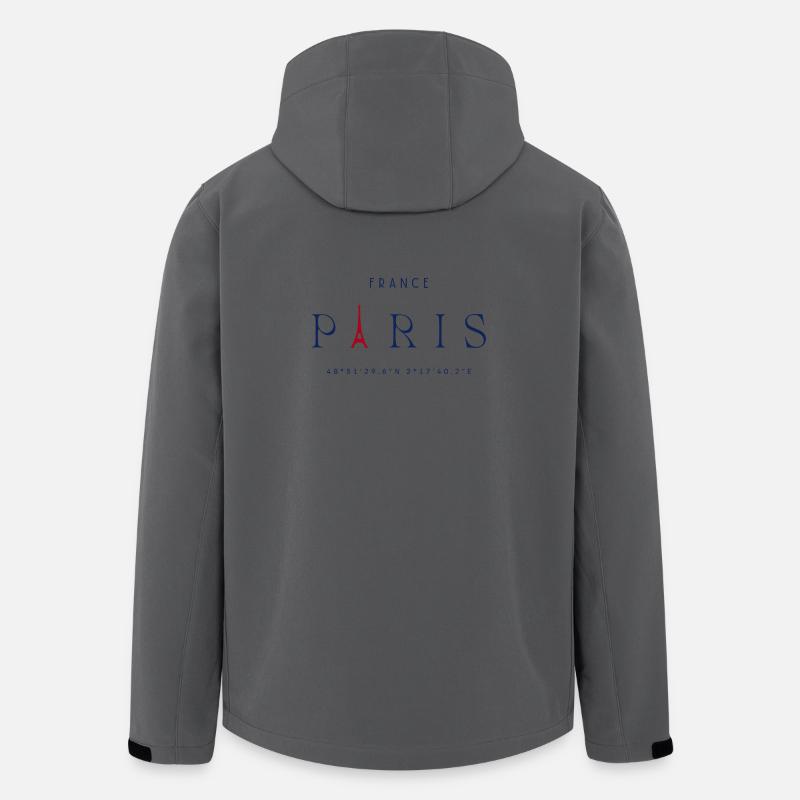 Paris Bleu Tour Eiffel Rouge - Veste softshell homme en polyester recyclé Stanley/Stella - charbon