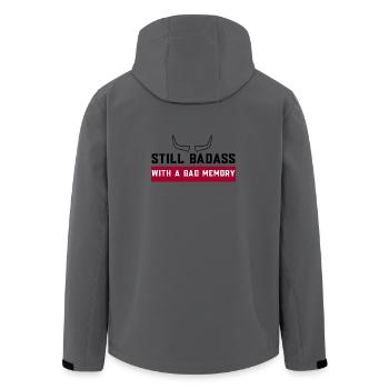 Toujours badas – avec une mauvaise mémoire | Humour de la génération X - Veste softshell homme en polyester recyclé Stanley/Stella - charbon - Dos - AI Model Male 185 light (185cm)