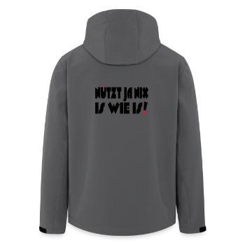 Nützt ja nix, Is wie Is - Recycelte Männer Softshell-Jacke von Stanley/Stella - Anthrazit - Hinten - AI Model Male 185 light (185cm)