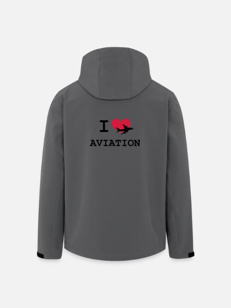I Love Aviation - Veste softshell homme en polyester recyclé Stanley/Stella - charbon