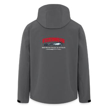 Feuerwehr Lösch Spruch - Recycelte Männer Softshell-Jacke von Stanley/Stella - Anthrazit - Hinten - AI Model Male 185 light (185cm)