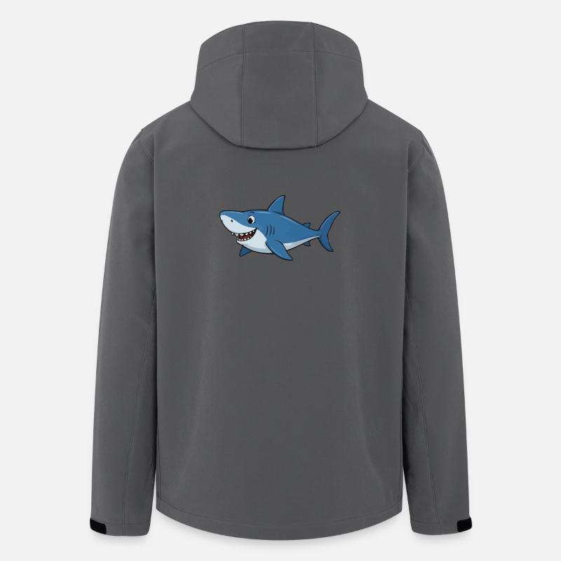 Blauer Cartoonhai Abenteuer - Recycelte Männer Softshell-Jacke von Stanley/Stella - Anthrazit
