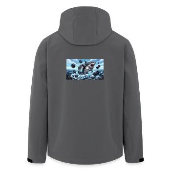 Hai-Trainingskleidung - Recycelte Männer Softshell-Jacke von Stanley/Stella - Anthrazit - Hinten - AI Model Male 185 light (185cm)