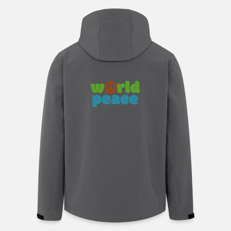 Paix mondiale - Couleur - Veste softshell homme en polyester recyclé Stanley/Stella - charbon
