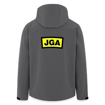 JGA - Emblem - Recycelte Männer Softshell-Jacke von Stanley/Stella - Anthrazit - Hinten - AI Model Male 185 light (185cm)