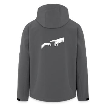 Hundepfote - gib Pfote - Recycelte Männer Softshell-Jacke von Stanley/Stella - Anthrazit - Hinten - AI Model Male 185 light (185cm)