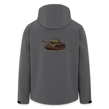 Illustration du char animé T-34 RCCX - Veste softshell homme en polyester recyclé Stanley/Stella - charbon - Dos - AI Model Male 185 light (185cm)