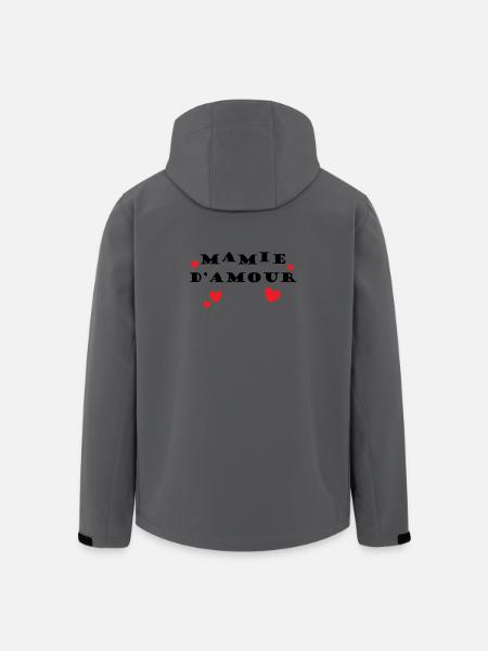 Mamie d'Amour - Veste softshell homme en polyester recyclé Stanley/Stella - charbon