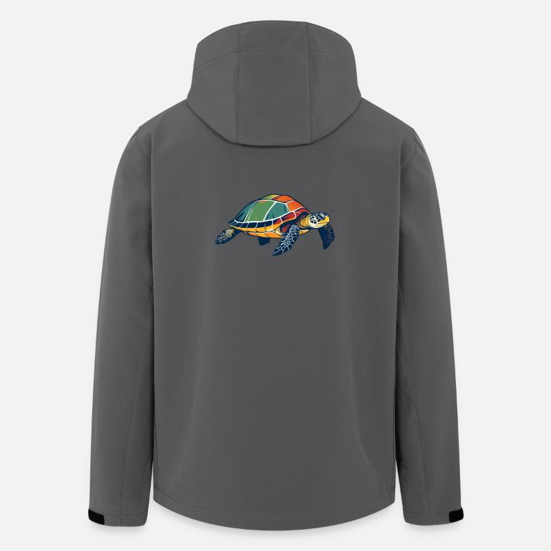 Bunte Meeresschildkröte Pop-Art - Recycelte Männer Softshell-Jacke von Stanley/Stella - Anthrazit