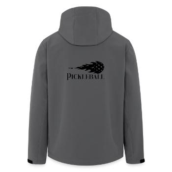 Pickleball - Men’s Recycled Softshell Jacket by Stanley/Stella - anthracite - Back - AI Model Male 185 light (185cm)
