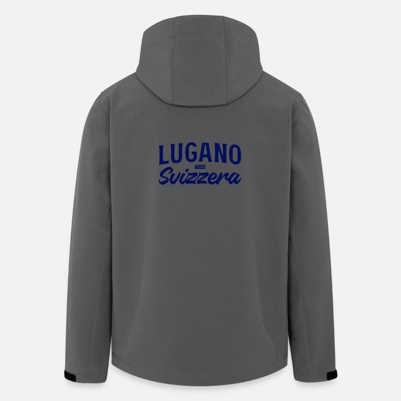 Lugano Svizzera Script Design - Recycelte Männer Softshell-Jacke von Stanley/Stella - Anthrazit