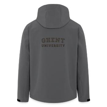 Ghent University - Men’s Recycled Softshell Jacket by Stanley/Stella - anthracite - Back - AI Model Male 185 light (185cm)