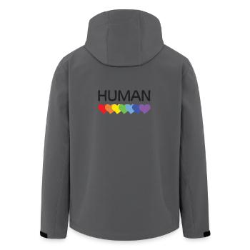 LGBTQ-Pride-Monat – Wir sind alle Menschen - Recycelte Männer Softshell-Jacke von Stanley/Stella - Anthrazit - Hinten - AI Model Male 185 light (185cm)