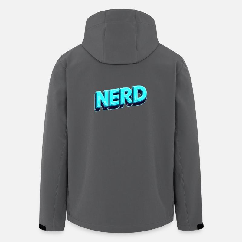 Nerd Neon 3D Retro - Recycelte Männer Softshell-Jacke von Stanley/Stella - Anthrazit