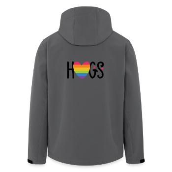 LGBT Pride Monat - Umarmungen - Recycelte Männer Softshell-Jacke von Stanley/Stella - Anthrazit - Hinten - AI Model Male 185 light (185cm)
