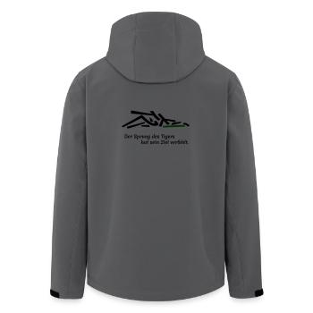 Der Sprung des Tigers - Recycelte Männer Softshell-Jacke von Stanley/Stella - Anthrazit - Hinten - AI Model Male 185 light (185cm)