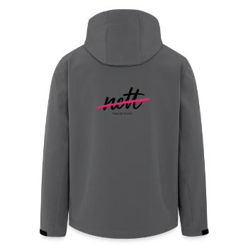 Nett - Heute nicht. Das war gestern.  - Recycelte Männer Softshell-Jacke von Stanley/Stella - Anthrazit - Hinten - AI Model Male 185 light (185cm)