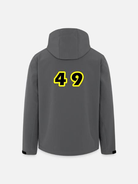 Symbole du chiffre 49 - Veste softshell homme en polyester recyclé Stanley/Stella - charbon