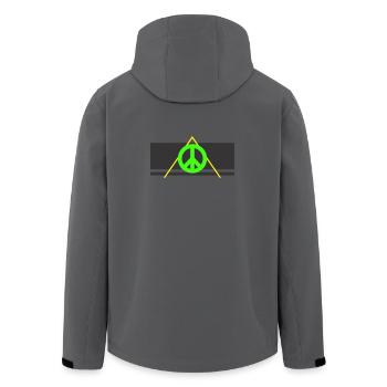 peace festival - Men’s Recycled Softshell Jacket by Stanley/Stella - anthracite - Back - AI Model Male 185 light (185cm)
