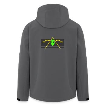 alien pyramid festival - Men’s Recycled Softshell Jacket by Stanley/Stella - anthracite - Back - AI Model Male 185 light (185cm)
