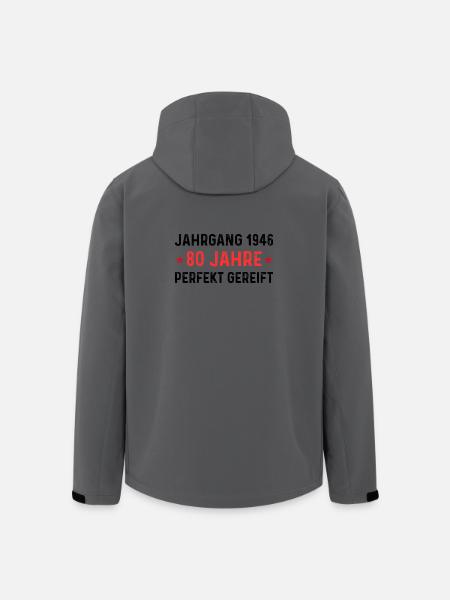 Årgang 1946 – 80 år perfekt modnet - Stanley/Stella herre softshelljakke i genanvendt polyester - charcoal