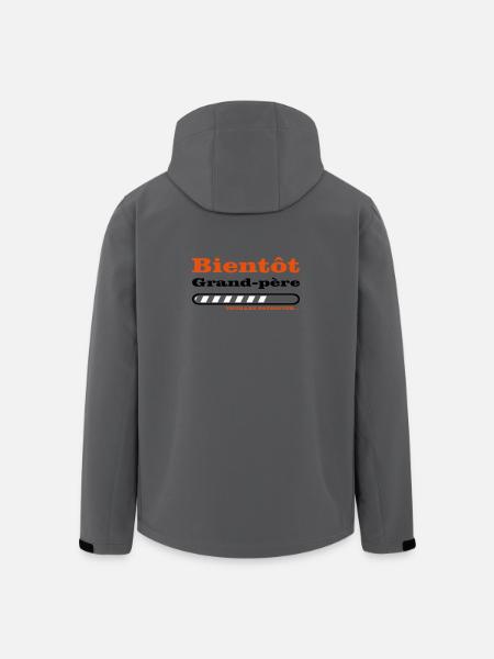 bientôt grand père  - Veste softshell homme en polyester recyclé Stanley/Stella - charbon
