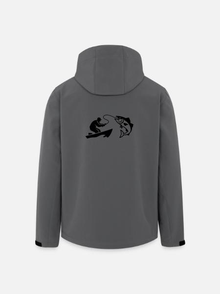 Angler Boat Fish Silhouette - Men’s Recycled Softshell Jacket by Stanley/Stella - anthracite