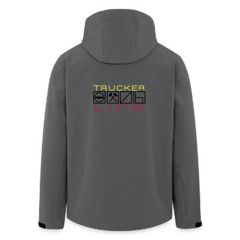 Trucker Life,Berufskraftfahrer,Fernfahrer - Recycelte Männer Softshell-Jacke von Stanley/Stella - Anthrazit - Hinten - AI Model Male 185 light (185cm)