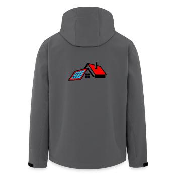 Haus mit rotem Dach und Sonnenkollektoren Logo - Recycelte Männer Softshell-Jacke von Stanley/Stella - Anthrazit - Hinten - AI Model Male 185 light (185cm)