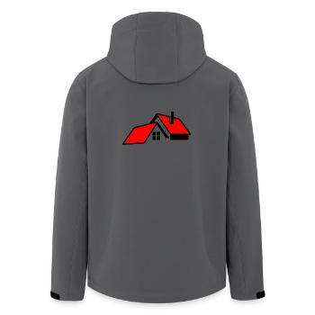 Maison avec logo de toit rouge - Veste softshell homme en polyester recyclé Stanley/Stella - charbon - Dos - AI Model Male 185 light (185cm)