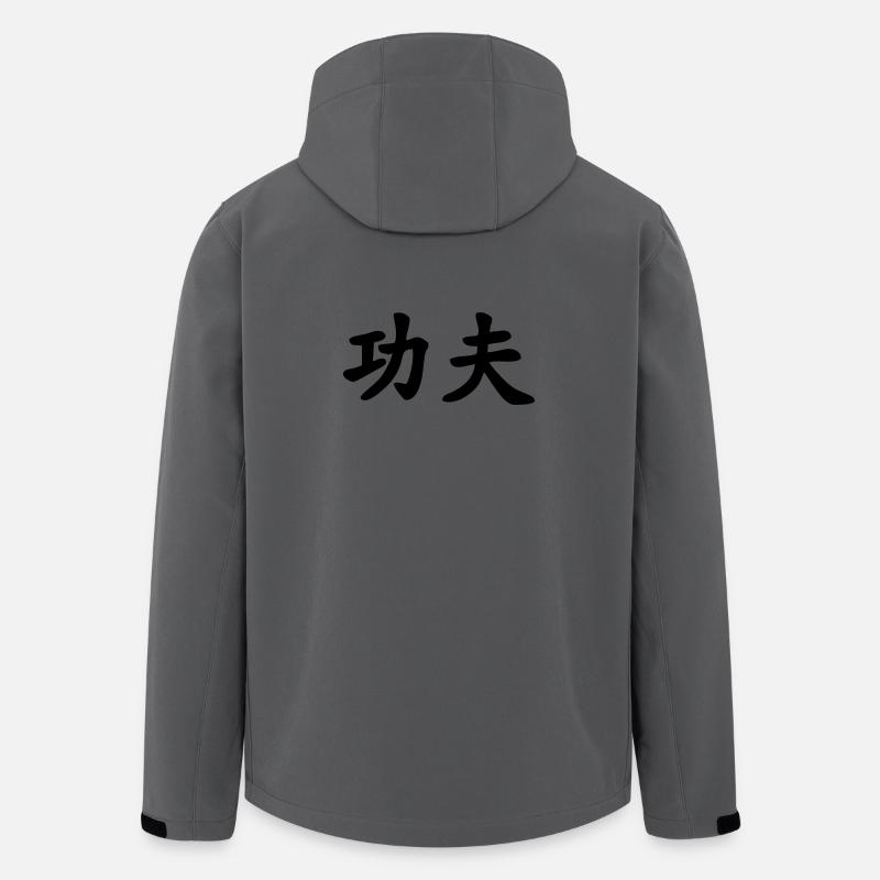 Caractère chinois de kung-fu - Veste softshell homme en polyester recyclé Stanley/Stella - charbon