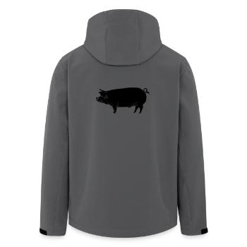 Schweinsschatten-Bild-Logo - Recycelte Männer Softshell-Jacke von Stanley/Stella - Anthrazit - Hinten - AI Model Male 185 light (185cm)