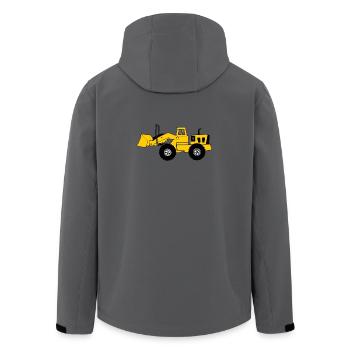 Bulldozer jaune - Veste softshell homme en polyester recyclé Stanley/Stella - charbon - Dos - AI Model Male 185 light (185cm)